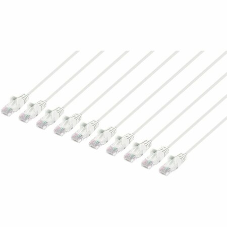Intellinet Network Solutions CAT6 U/UTP SLIM NETWORK PATCH CABLE, 5 FT, WHITE, 10PK 744287