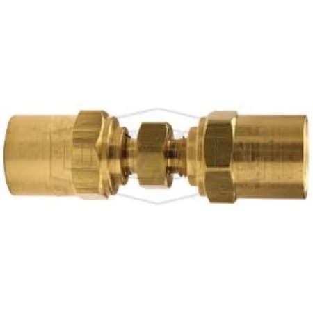Dixon Reusable Hose Splicer, 1/4 x 5/8 in Nominal, 360 Brass Alloy, Domestic 1870410K