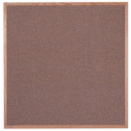 Aarco Designer Fabric Bulletin Board w/ an Oak Frame, Frame: Clear Lacquer, Board: Rose Quartz 48''Hx48''W OF4848003
