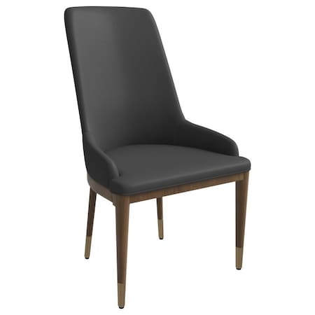 Leisuremod Viva Collection Modern Wooden Dining Chair in Dark Grey VC24DGR