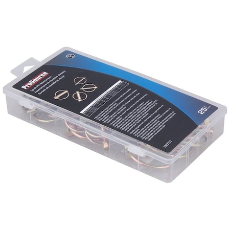 Prosource Lynch Pin Assortment, Steel, Zinc, 25-Piece 61213