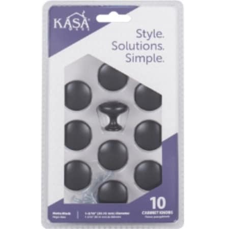 Hardware Resources Round Knob, Matte Black, 10PK K778MB-10