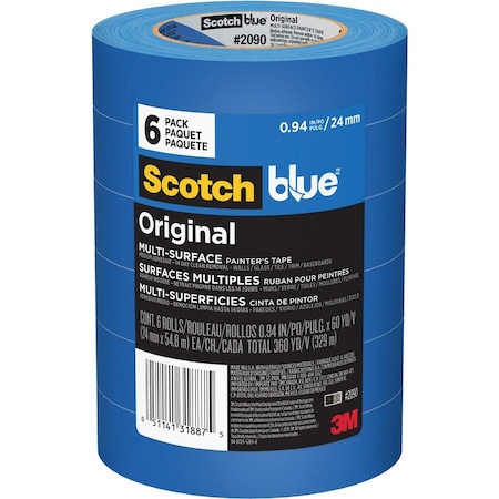 Scotch Painters Masking Tape, 1 in., Blue, PK6 209024EVP