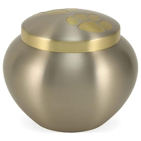 Jorgensen Laboratories Jorvet Double Paw Odyssey Urn, Small, Pewter/Brass J0316DPS