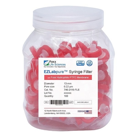Foxx Life Sciences Syringe Filters, PK100 746-2116-FLS