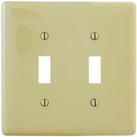 Hubbell Wiring Device-Kellems Wall Plate, Toggle, White, Nylon NPJJ2I