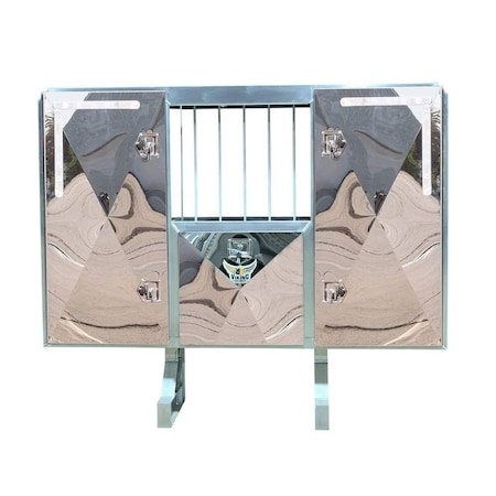 Mytee Products 68 inx80 inx14 in Aluminum BAR Window Headache Cab Rack w/ 3 Mirror Finish Doors VK-VLT-3D-BW