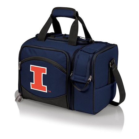 Picnic Time Family Of Brands NCAA Illinois Fighting Illini Malibu Cooler Picnic BasketNavy Blue with Black Accents 508-23-915-214-0