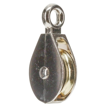 National Hardware Pulley, 1532 in Rope, 125 lb Working Load, 1532 in L x 11516 in H Sheave, Nickel N100-335