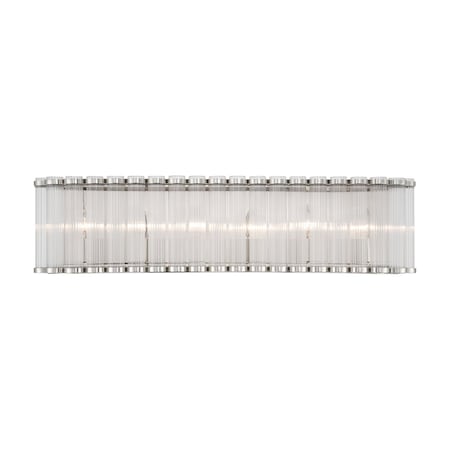 Euf Glasbury, Vanity, 32", Polished Nickel, Ribbed Glass 50043-026