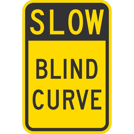 Lyle Slow Blind Curve, 12x18, High Intensity Prismatic, Yellow G-3872-HI_12x18
