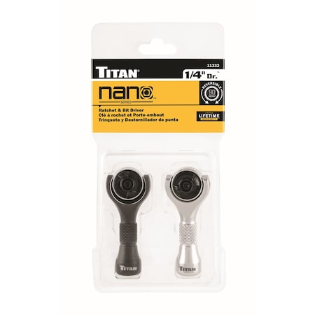 Titan 2 Pc. Nano Swivel Ratchet & Bit Driver Set 11332