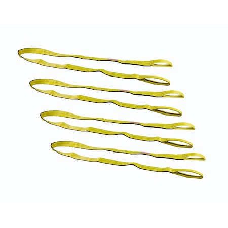 Mytee Products 3 inx16 ft Web Sling - 8400 LBS WLL Vertical - 2-Ply Eyelets Tow Lifting Straps, 4PK EERSL-316x4