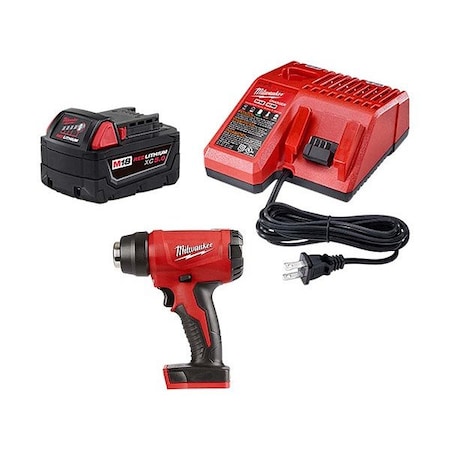 Milwaukee Tool Heat Gun Kit, Cordless Powered, 18 V, Pistol Handle 48-59-1850, 2688-20