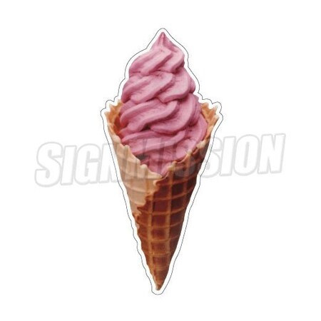 Signmission Soft Ice Cream Waffle Cone, 12 Inch, Vinyl D-Soft Ice Cream Waffle Cone