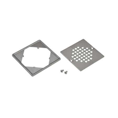 Oatey Square Strainer with Ring, Brushed Nickel 42331