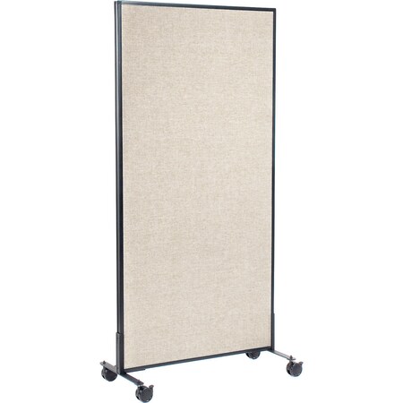 Global Industrial Interion Mobile Office Partition Panel, 36-1/4"W x 75"H, Tan 694957MTN