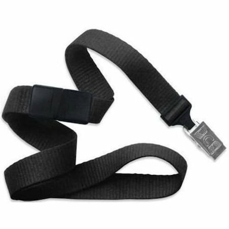 Brady LANYARD STANDARD, BLACK, 5/8in FLAT WOVEN BREAK-AWAY LANYARD W/NICKEL PLATED STEEL U CLIP 2138-6001