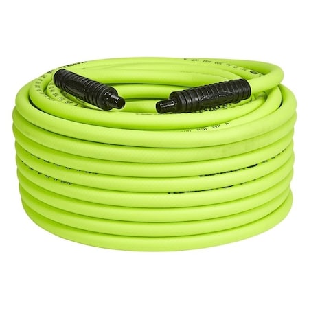 Flexzilla HFZ38100YW2 Premium Air Hose, 38 in ID, 100 ft L, MNPT, 300 psi Pressure, Polymer, Green HFZ38100YW2-N/CA