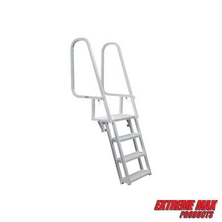 Extreme Max 3005.3913 Deluxe Flip-Up Dock Ladder with Welded Step Assembly - 4-Step 3005.3913