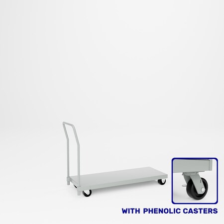 Pucel Dolly Platform Truck, 18 in W x 48 in L x 36 in H, Gray 18-PTD-48P