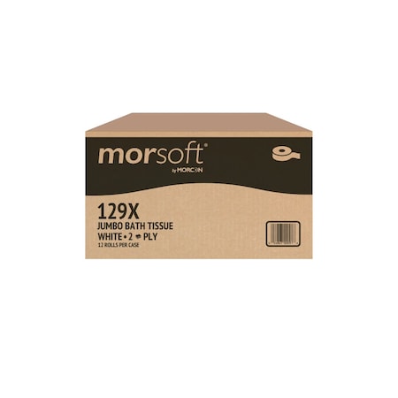 Morcon Jumbo Roll Bath Tissue White 2 Ply, PK12 129X