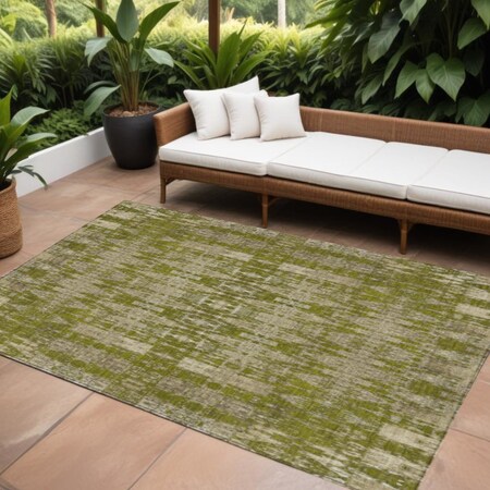 Homeroots 10' X 14' Olive Green Taupe And Beige Moroccan Washable Indoor Outdoor Area Rug 577210