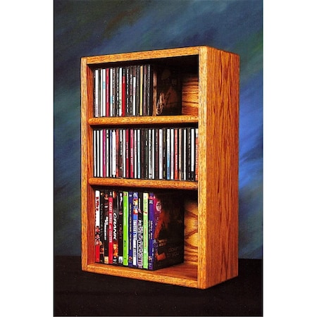 Wood Shed Solid Oak desktop or shelf for CDs and DVDs- VHS Tapes WO599551