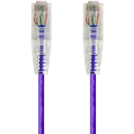 Monoprice Slim Cat6 Utp Network Cable, 0.5 ft.Purpl 14788