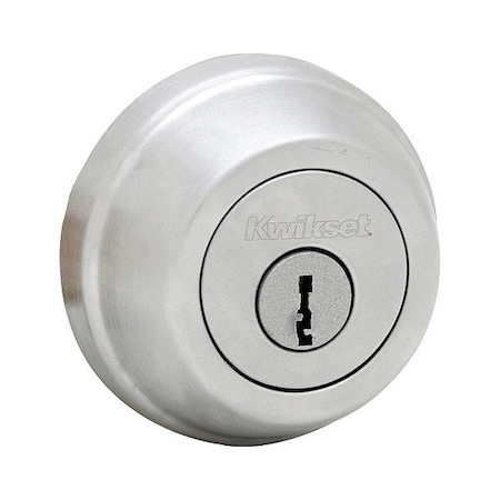 Kwikset Single Cylinder Deadbolt, 1" L Throw, Zinc 780-26D-6AL-STRKP-K3