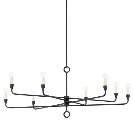 Troy Lighting Orson 8 Light Chandelier 41.5 In. Black Iron F9542-BI