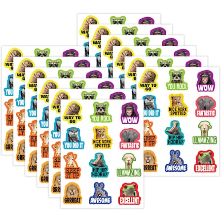 Teacher Created Resources Go Wild Animals Stickers, 72-Piece Set, 12PK 6855