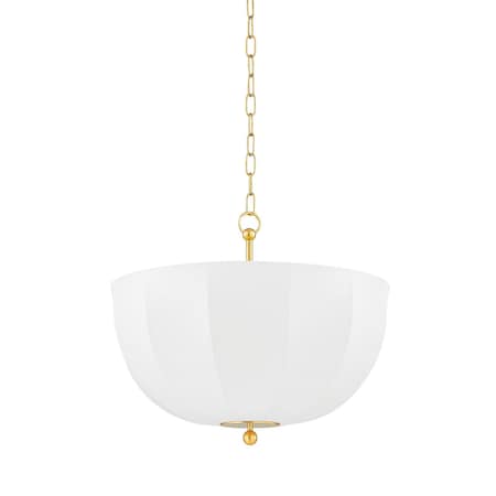 Mitzi Home Ec. X Meshelle 1 Light Pendant 13.75 In. Aged Brass H816701-AGB