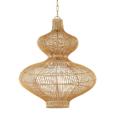 Troy Lighting Irvine 1 Light Pendant by Chandler McLellan, Patina Brass, 27.5 In x 33.25 In F3828-PBR