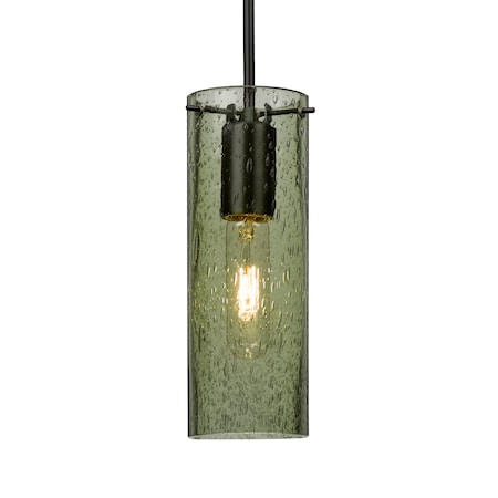 Besa Lighting Besa Juni 10 Pendant, Moss Bubble, Black Finish, 1x 60W MAX E26 Base 1JT-JUNI10MS-BK