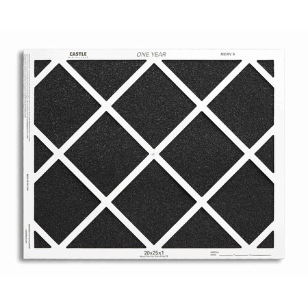 Castle Filters 20x25x1 Castle Super Flow MERV 6 HVAC One Year Air Filter 1-2025M6