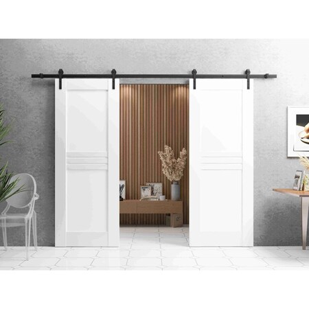 Vdomdoors Double Barn Interior Door, 36" x 80", White MELA7444DB-WS-36