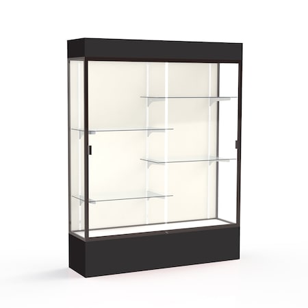 Ghent Lighted Floor Display Case 60x80x16, Plaque, Bronze 3175PB-BZ-BK