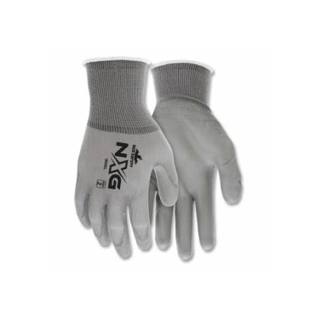 Mcr Safety NXG PU Coated Work Gloves, 9666, Small, Gray, 12PK 127-9666S