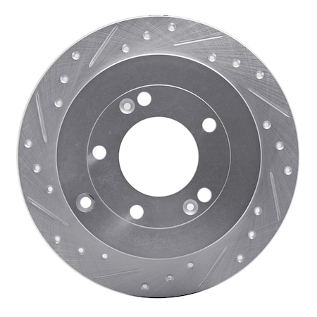 Dynamic Friction Co DFC Brake Rotor - Drilled and Slotted - Silver 631-03022L