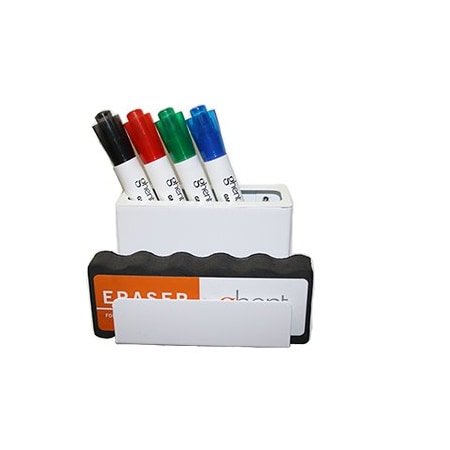 Ghent Accessory Marker Holder, 4 Markers, 1 Eraser ASB-M4-AFE