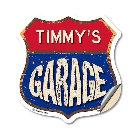 Signmission Timmy's Garage, 18 Inch X 18 Inch, Vinyl Decal SHI-D-18-383-TIMMY