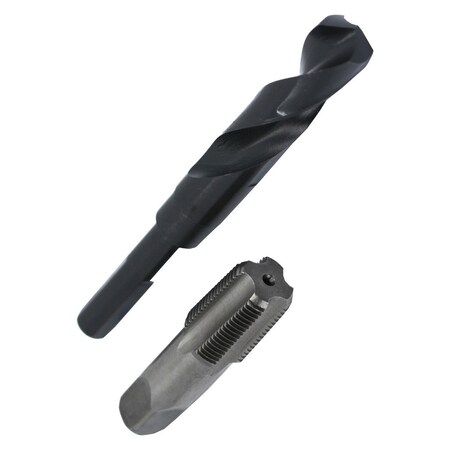 Drill America 1/2" HSS NPS Tap (National Pipe Straight) and 47/64" HSS Drill Bit Kit POUNPS1/2