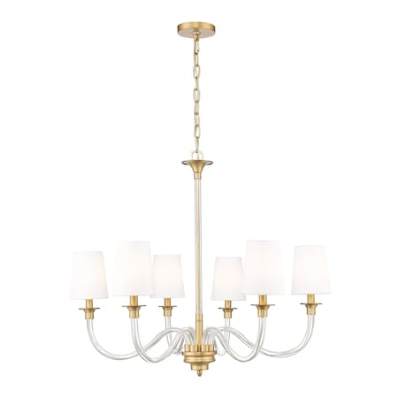Z-Lite Katerina 6 Light Chandelier, Rubbed Brass, 32 In W x 27.5 In H 1950-6RB
