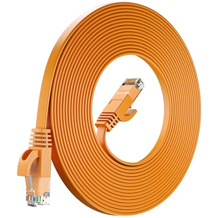 Maximm Cat6 Flat Ethernet Cable 100ft, Orange CAT6FLAT100FTOrange