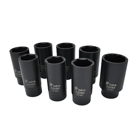 Astro Pneumatic 6 Point Axle Nut Socket Set 8 Pieces 78866