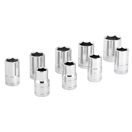 Performance Tool 9 pc. 1/2 in. Dr. Metric Socket Set, 6pt, Fastener Rounding Reduction W32202