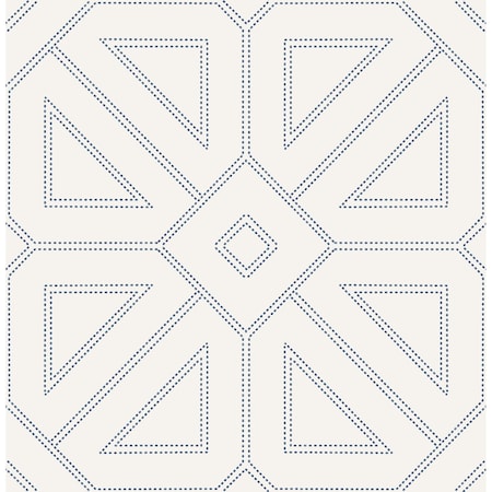 A-Street Prints Voltaire Indigo Beaded Geometric Wallpaper 2973-87372