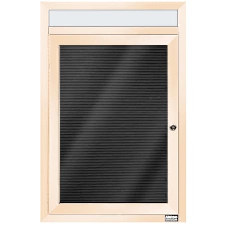 Aarco Enclosed Letter Board Directory w/ Powder Coated Ivory Aluminum Frame and Header, 24''Hx18''W, 1 Door ADC2418HIV