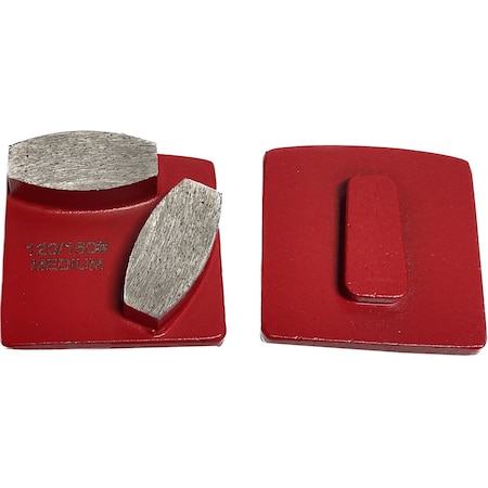 Vantage Product Diamond Grinding Disc for Redi Lock Grinders, 2 Oval Segment, 120/150 Grit, Medium Bond M-Redi-2O120-M